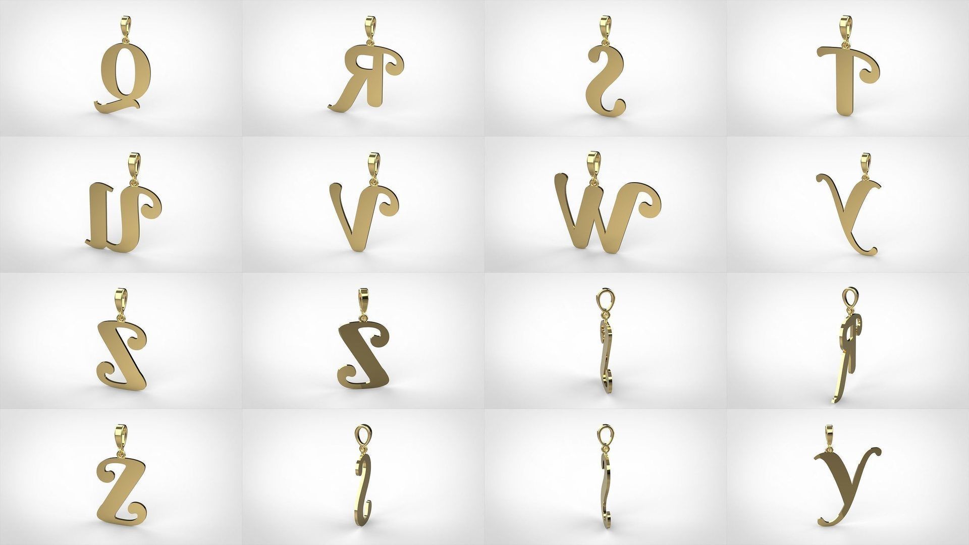 pendant alphabet berkshire medium 20 mm 3D Model Collection_1