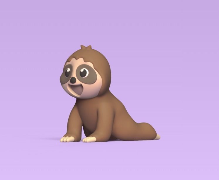 Happy Sloth 3D print model_1