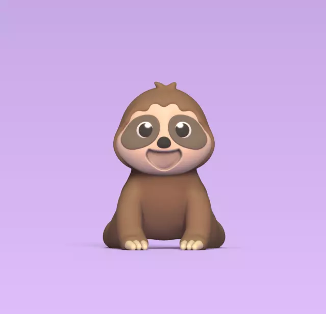 Happy Sloth 3D print model_0