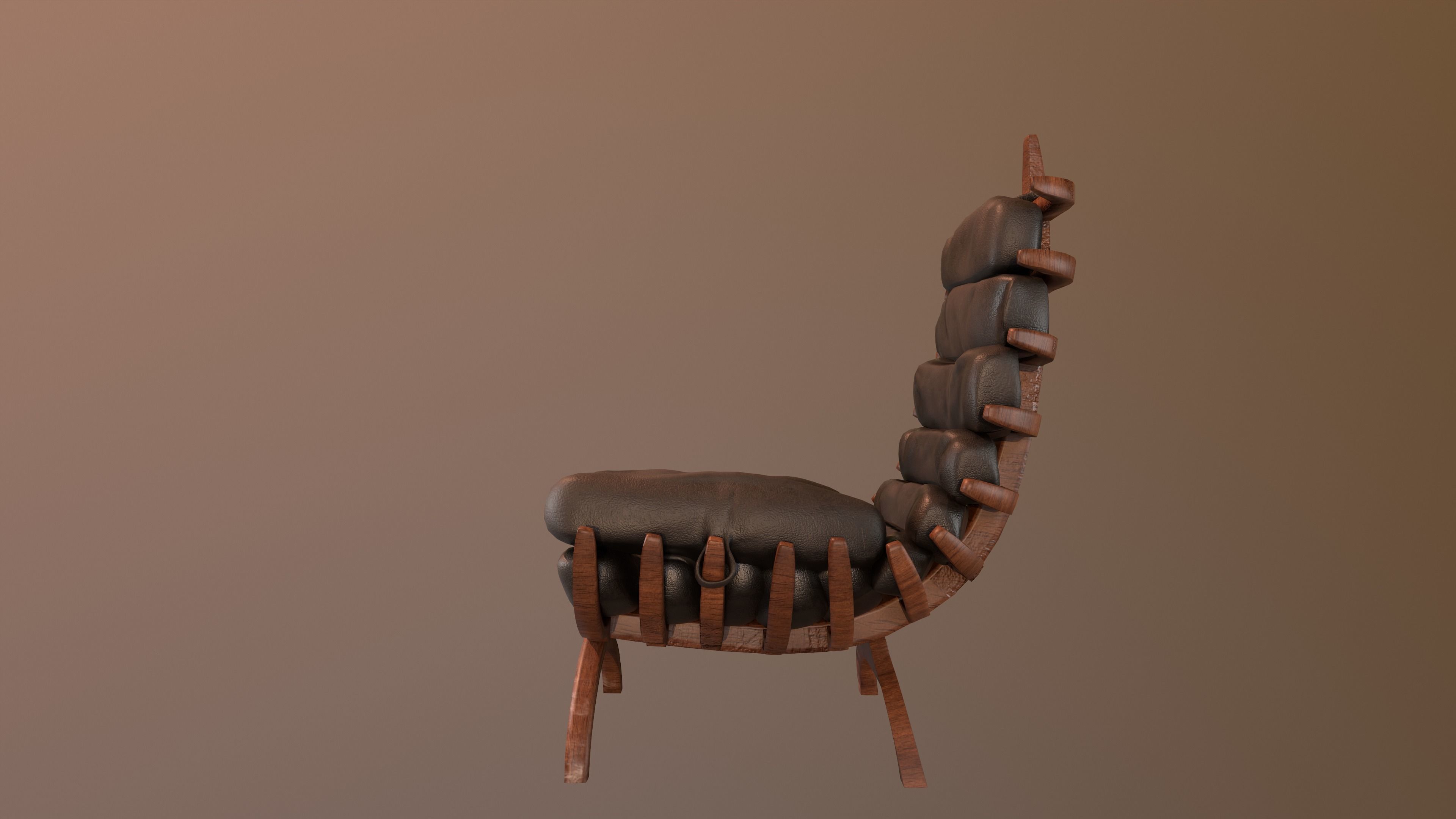 Rib Chair Low-poly 3D model_6