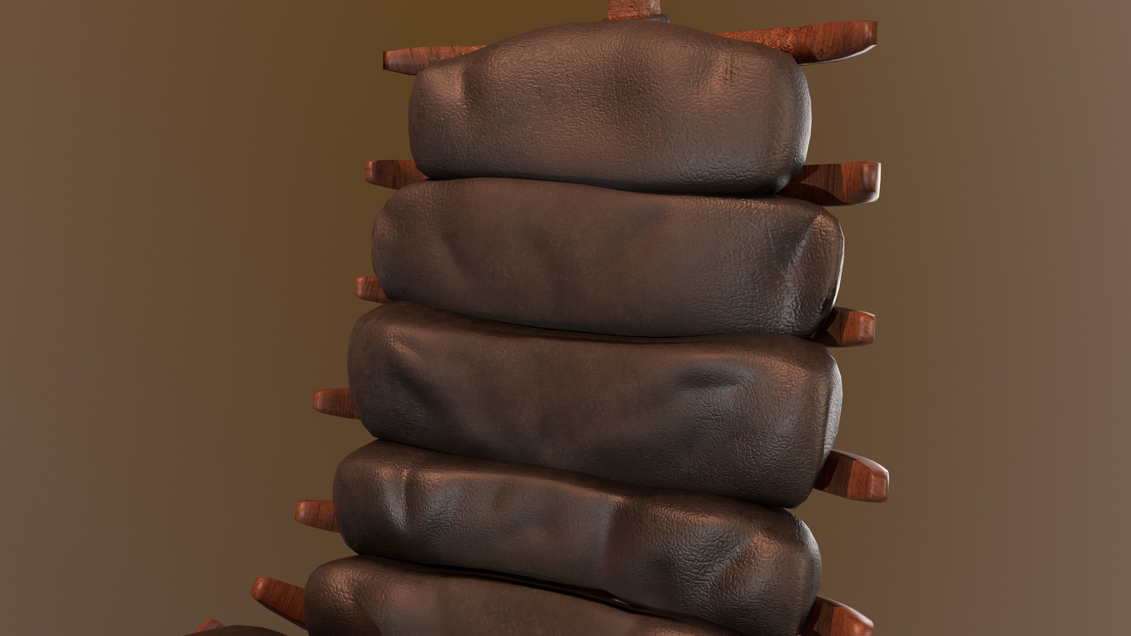 Rib Chair Low-poly 3D model_3