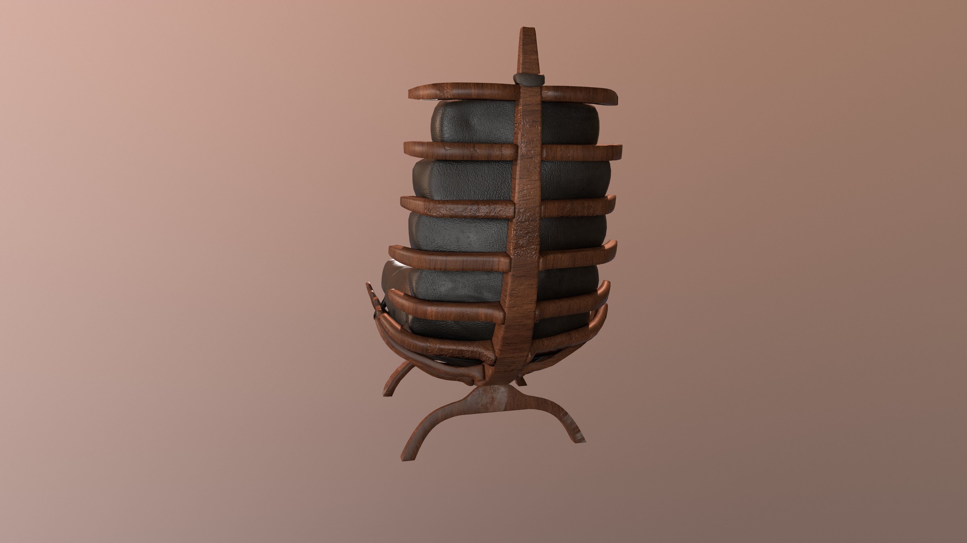 Rib Chair Low-poly 3D model_2