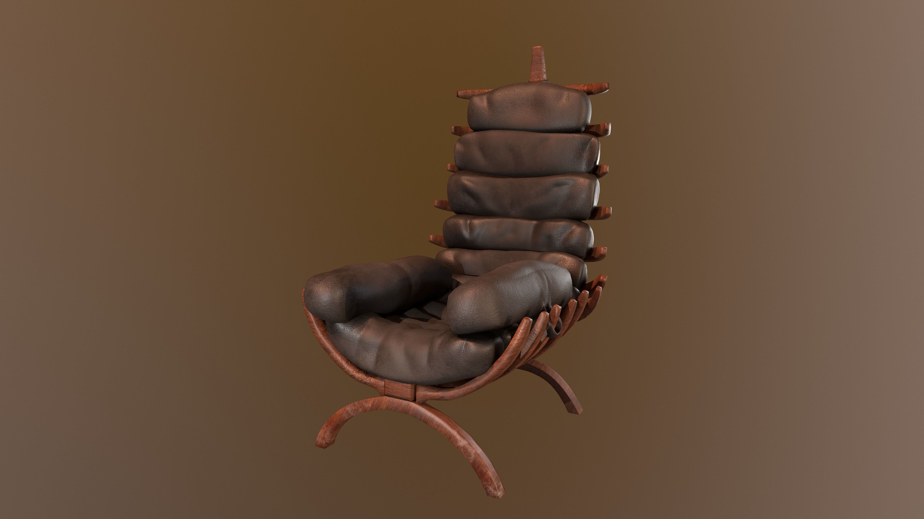 Rib Chair Low-poly 3D model_9