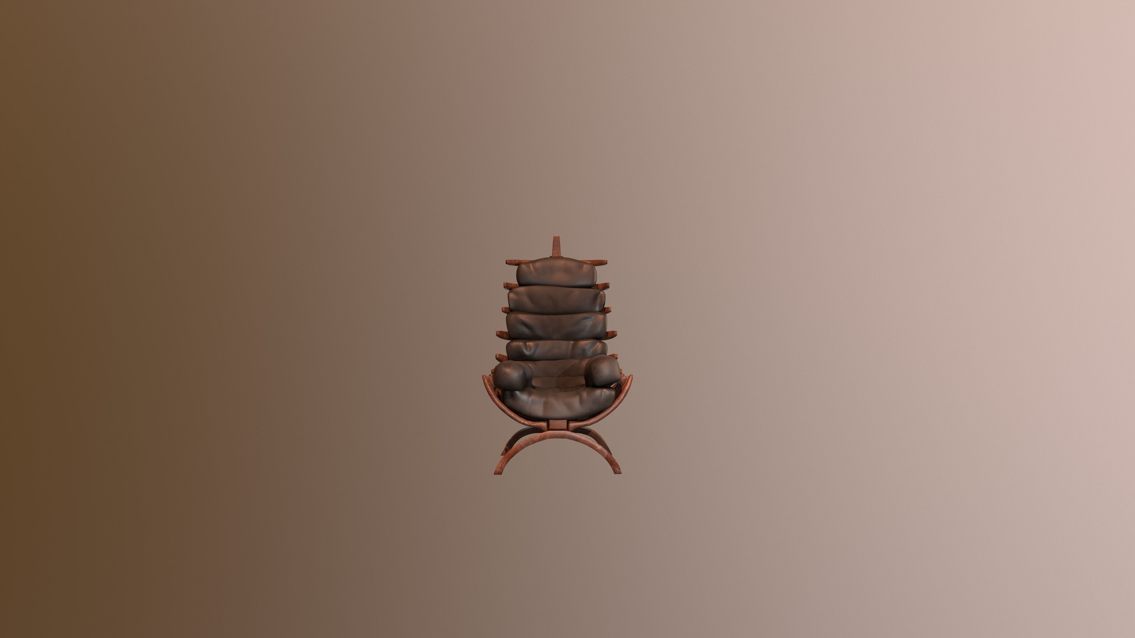 Rib Chair Low-poly 3D model_8