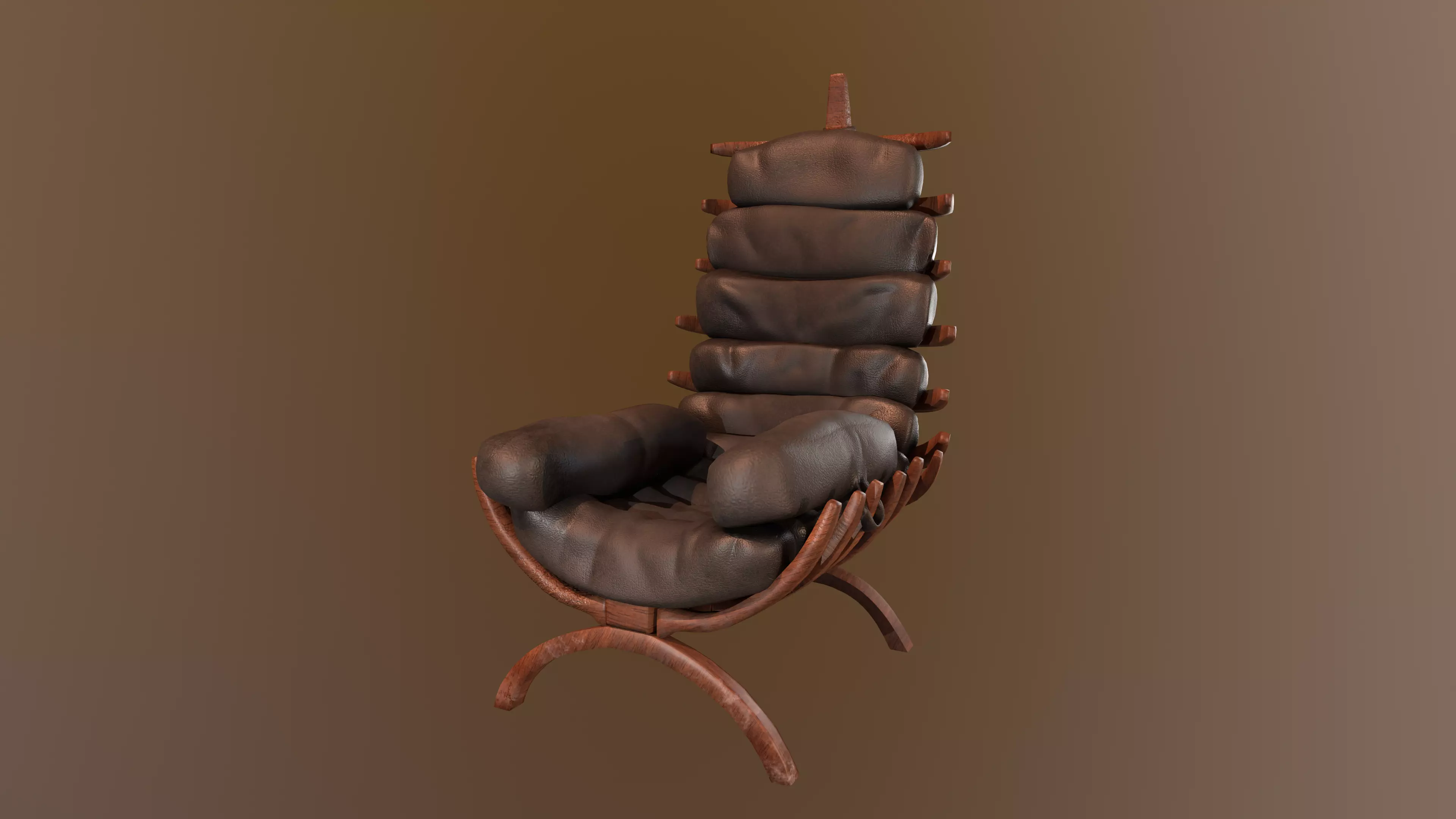 Rib Chair Low-poly 3D model_0