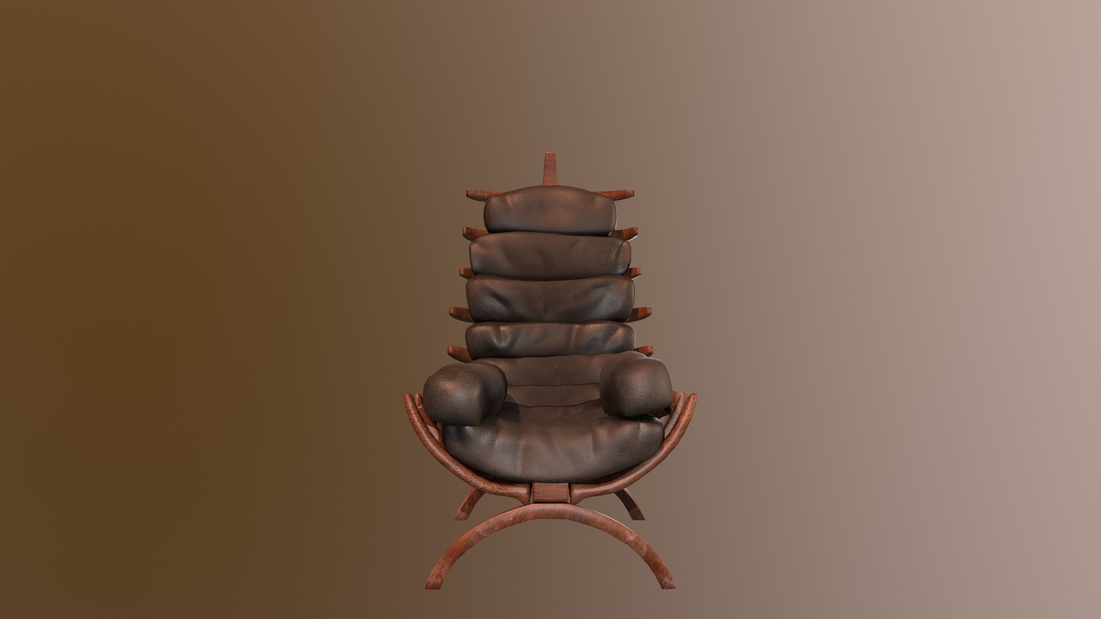 Rib Chair Low-poly 3D model_5