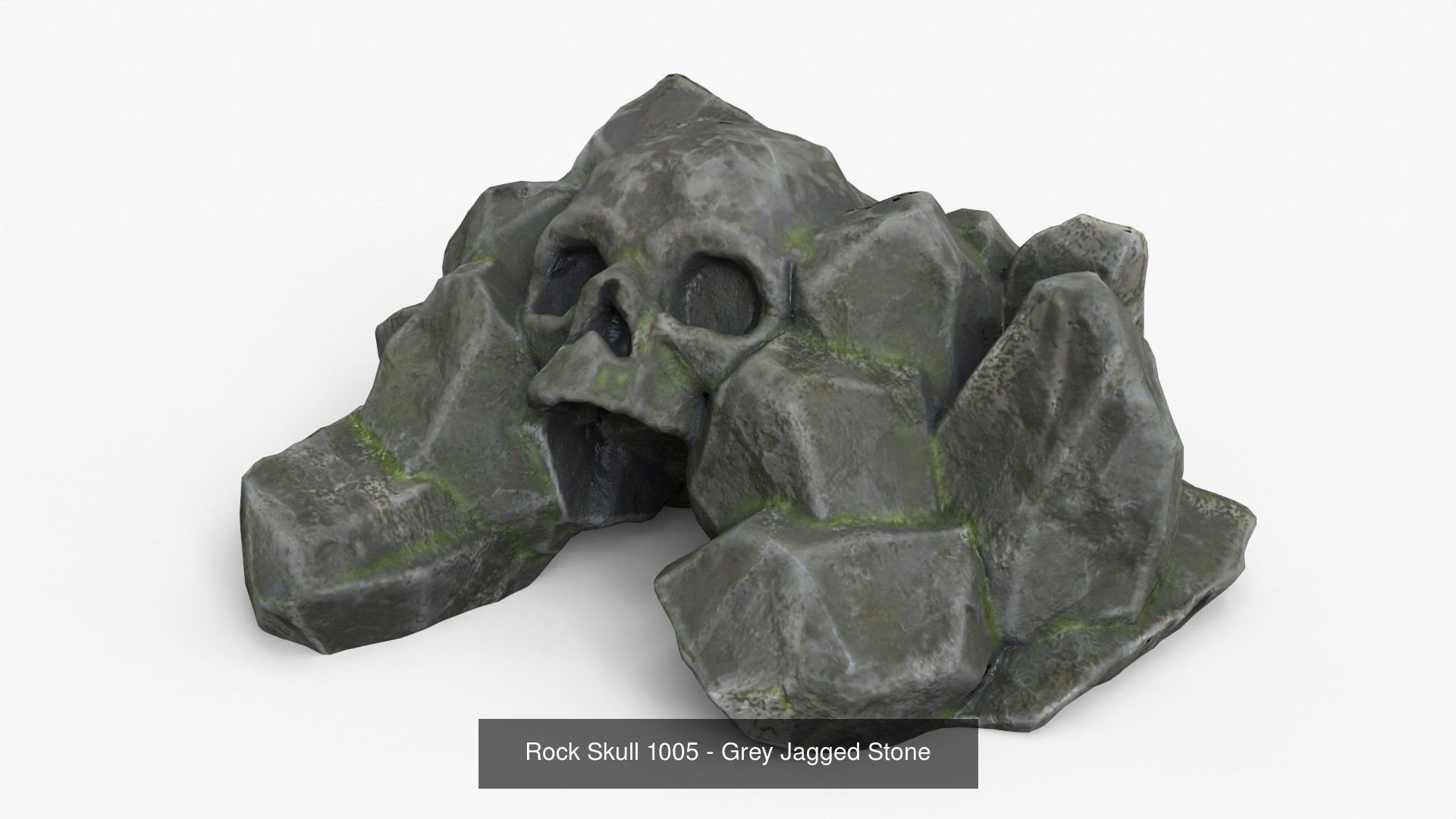 Skull Rock Set bundle - Grey Jagged Stone 3D Model Collection_2