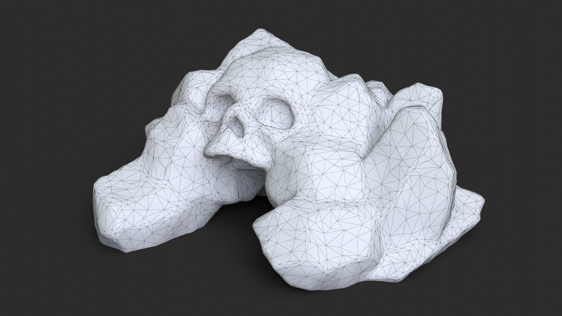 Skull Rock Set bundle - Grey Jagged Stone 3D Model Collection_20
