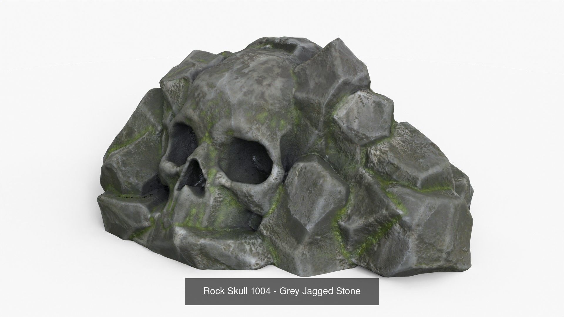 Skull Rock Set bundle - Grey Jagged Stone 3D Model Collection_5