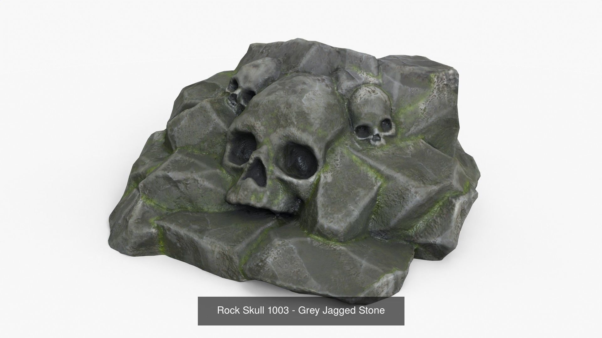 Skull Rock Set bundle - Grey Jagged Stone 3D Model Collection_4