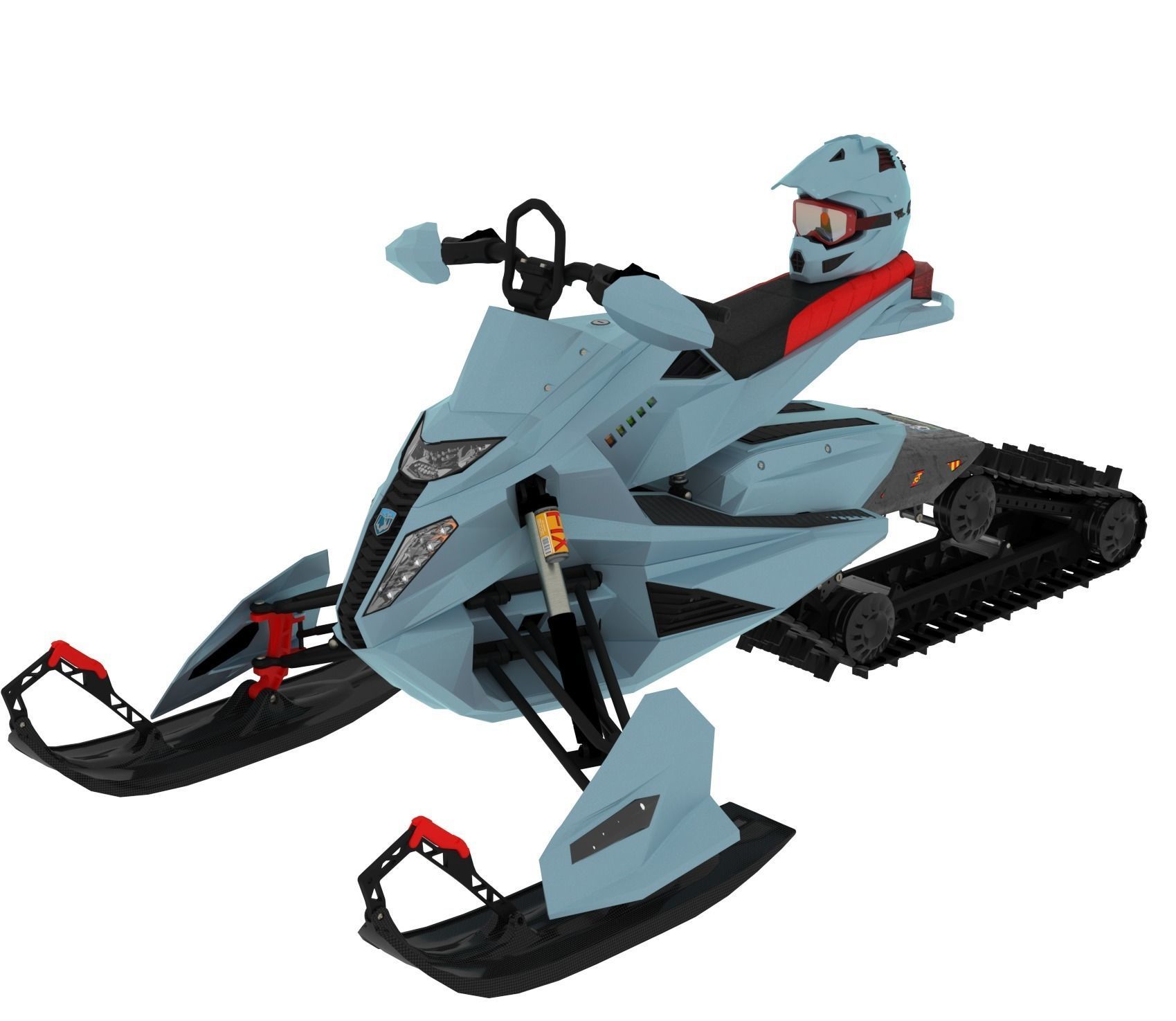 NEW SNOWMOBILE - 3 in 1 AWESOME PACK Low-poly 3D model_1