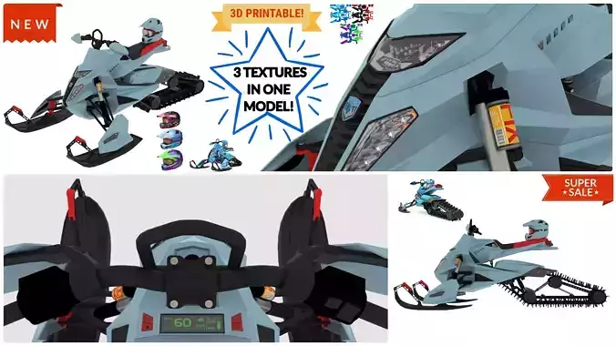 NEW SNOWMOBILE - 3 in 1 AWESOME PACK