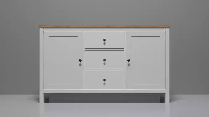 HEMNES Sideboard White IKEA inspired 3D model