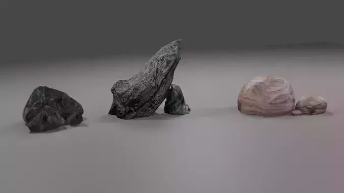 Rocks 3d model three