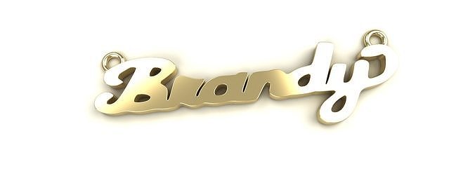 Brandy Name Plate Pendant Gold Silver Platinum Luxury Jewelry 3D print model