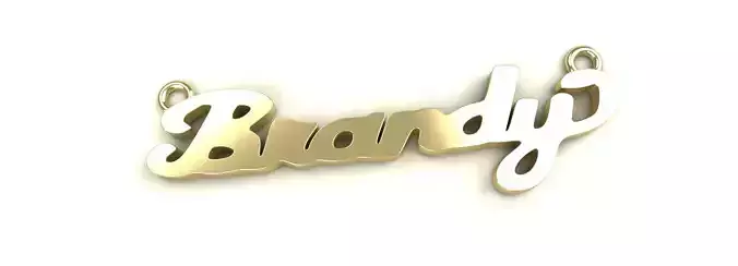 Brandy Name Plate Pendant Gold Silver Platinum Luxury Jewelry