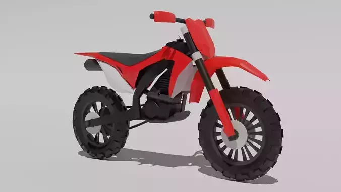 Red low poly Dirtbike