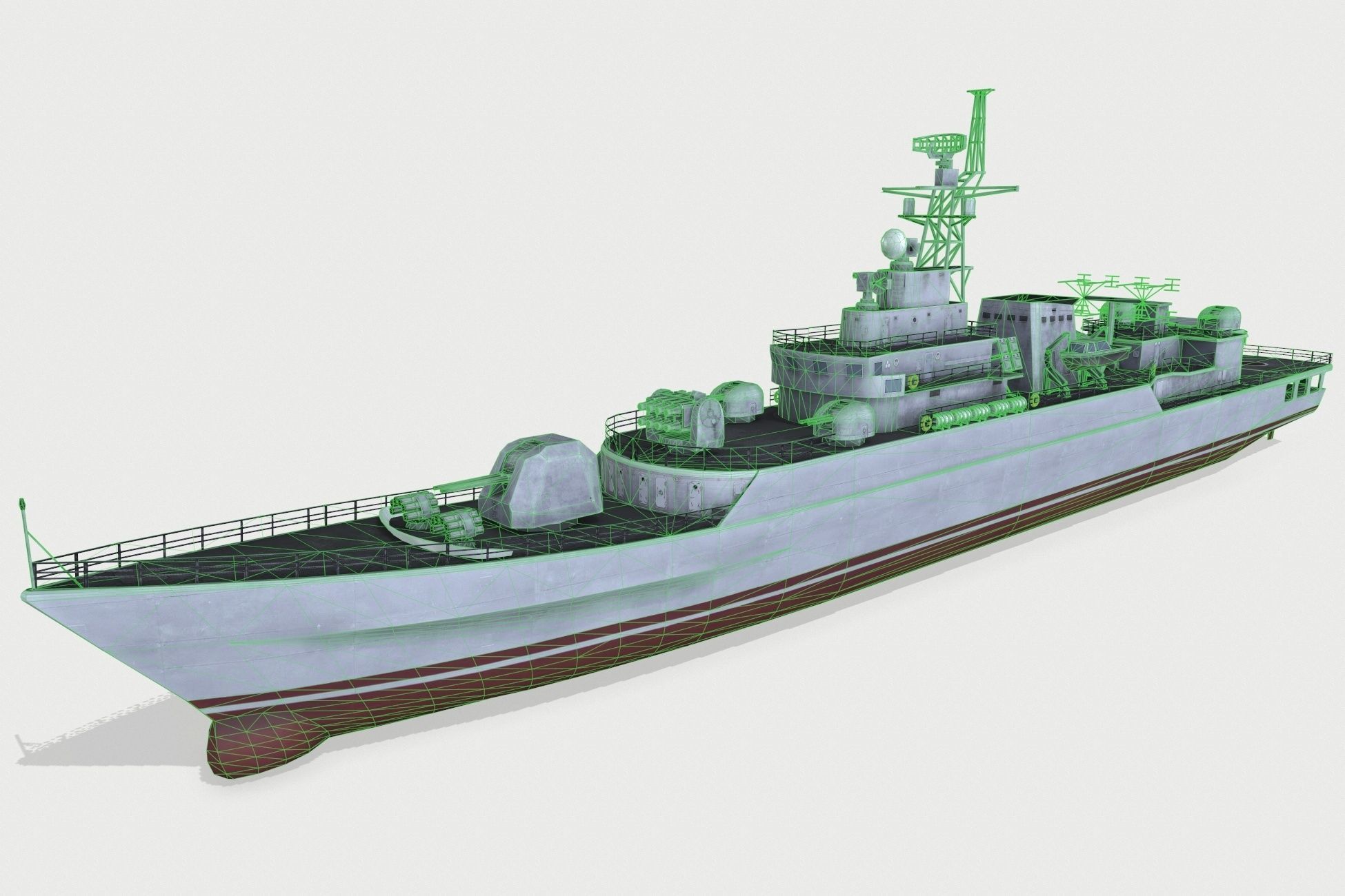 Type 053H3 Jiangwei-II Low-poly 3D model_2