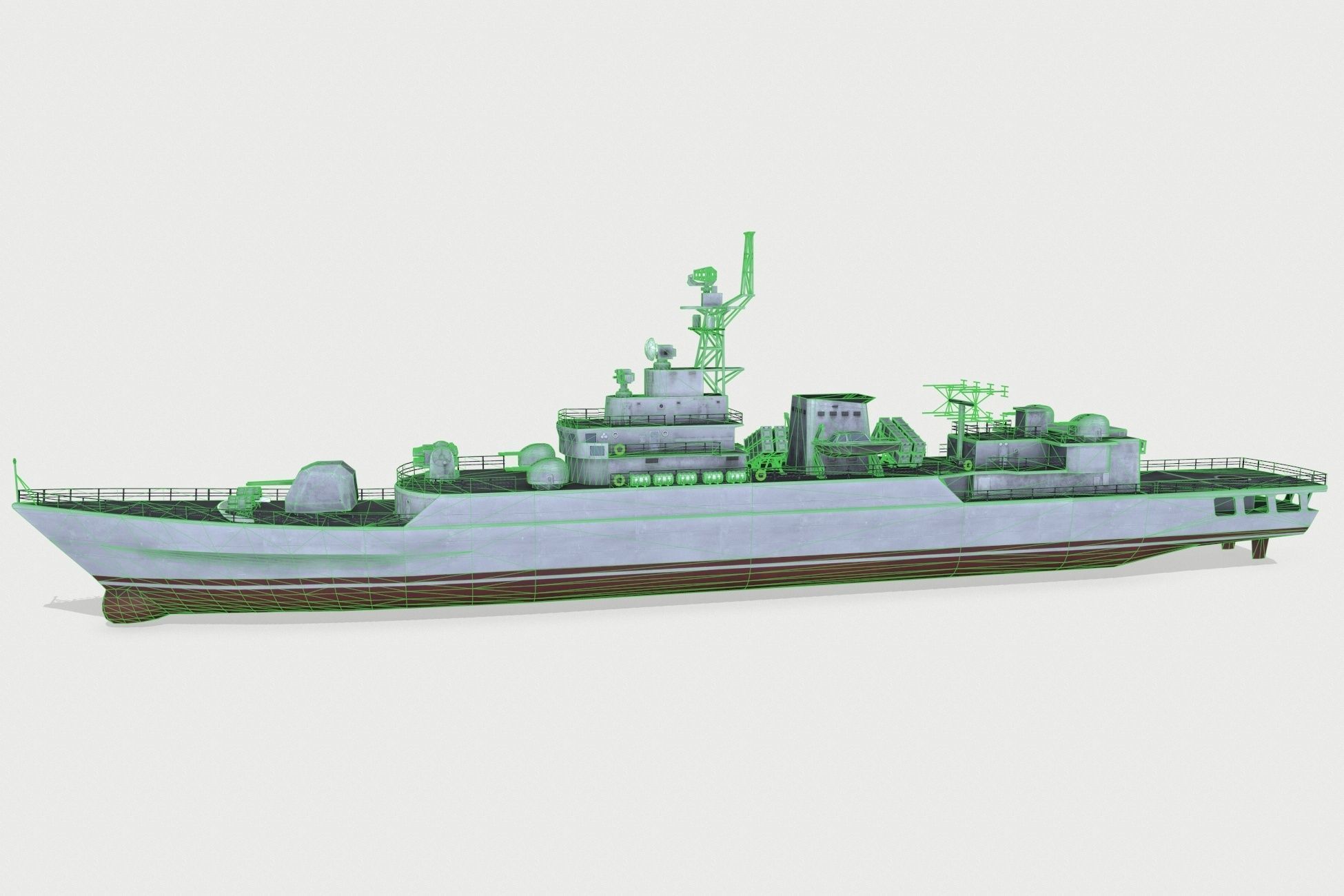 Type 053H3 Jiangwei-II Low-poly 3D model_4