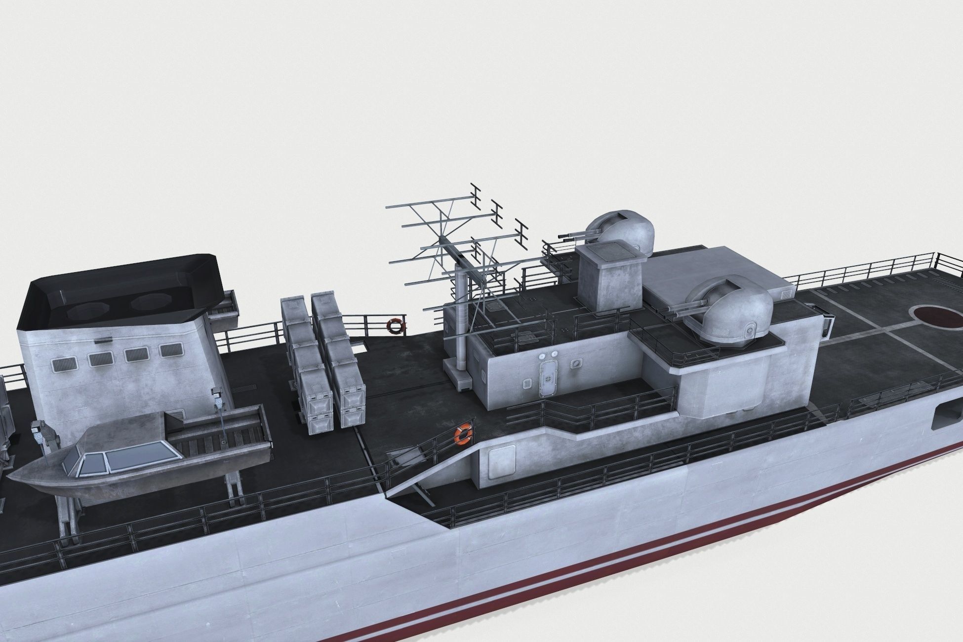Type 053H3 Jiangwei-II Low-poly 3D model_7