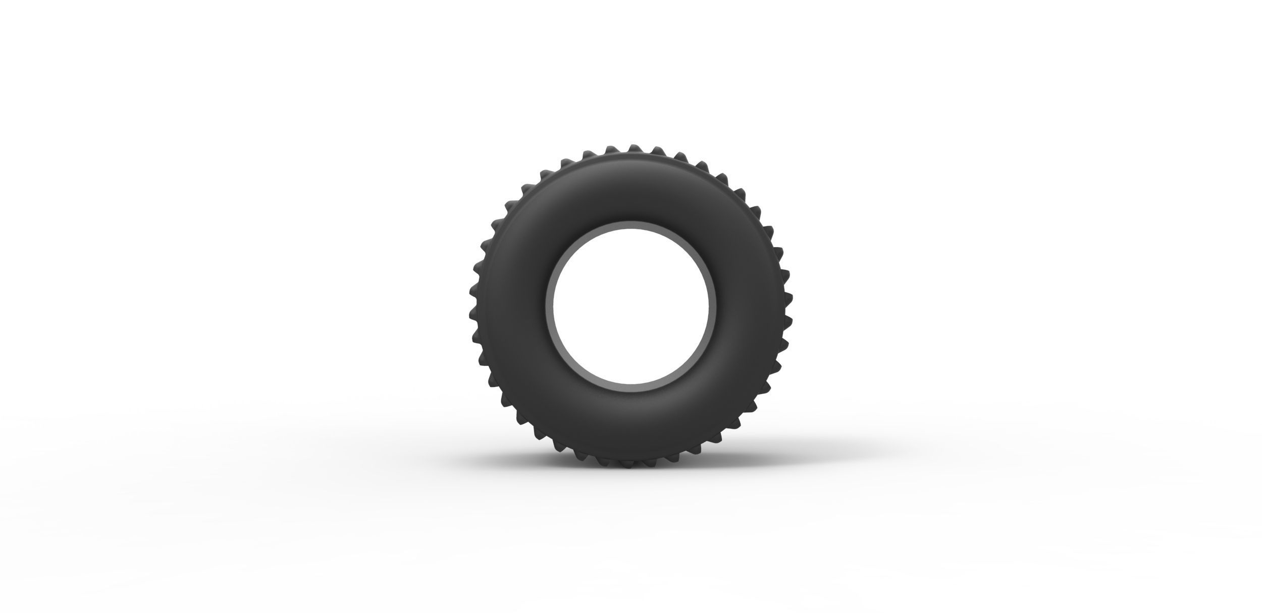 Dirt dragster rear tire Scale 1 to 25 3D print model_4