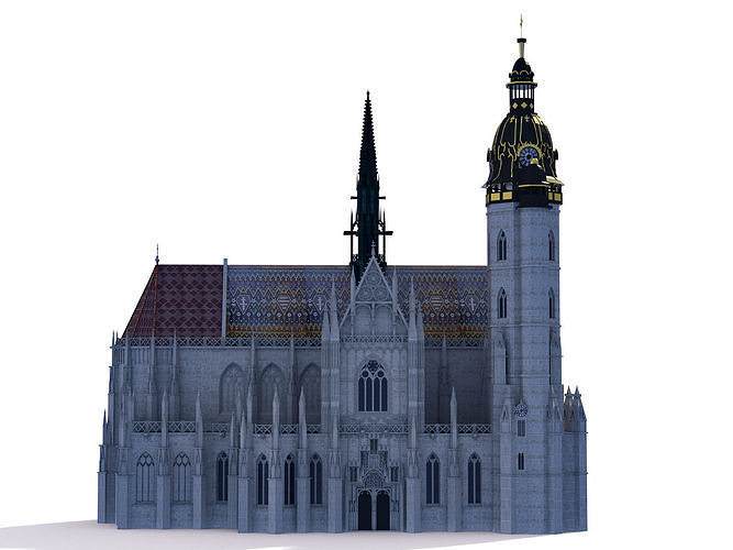 Gothic cathedral - Kosice Slovakia 3D model 7
