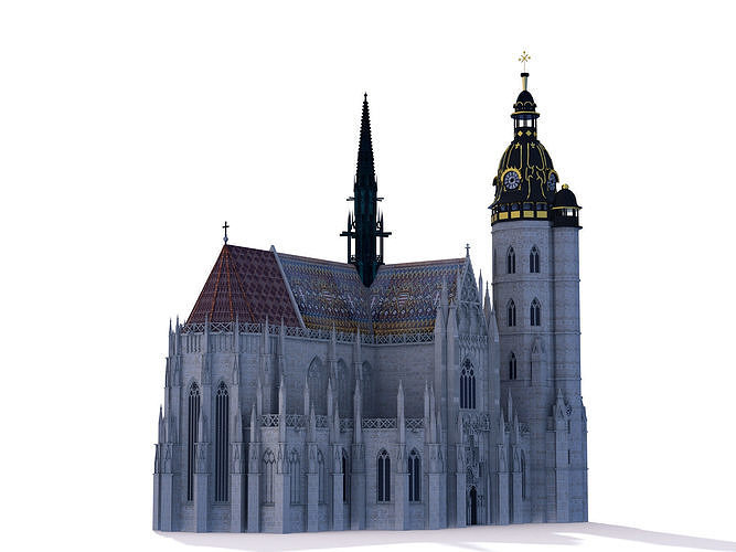 Gothic cathedral - Kosice Slovakia 3D model 6