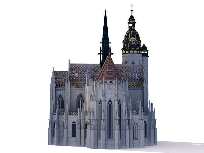 Gothic cathedral - Kosice Slovakia 3D model 5