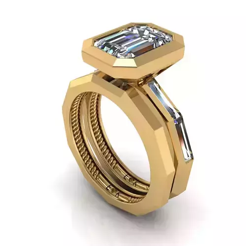 Emerald Diamond Ring B1