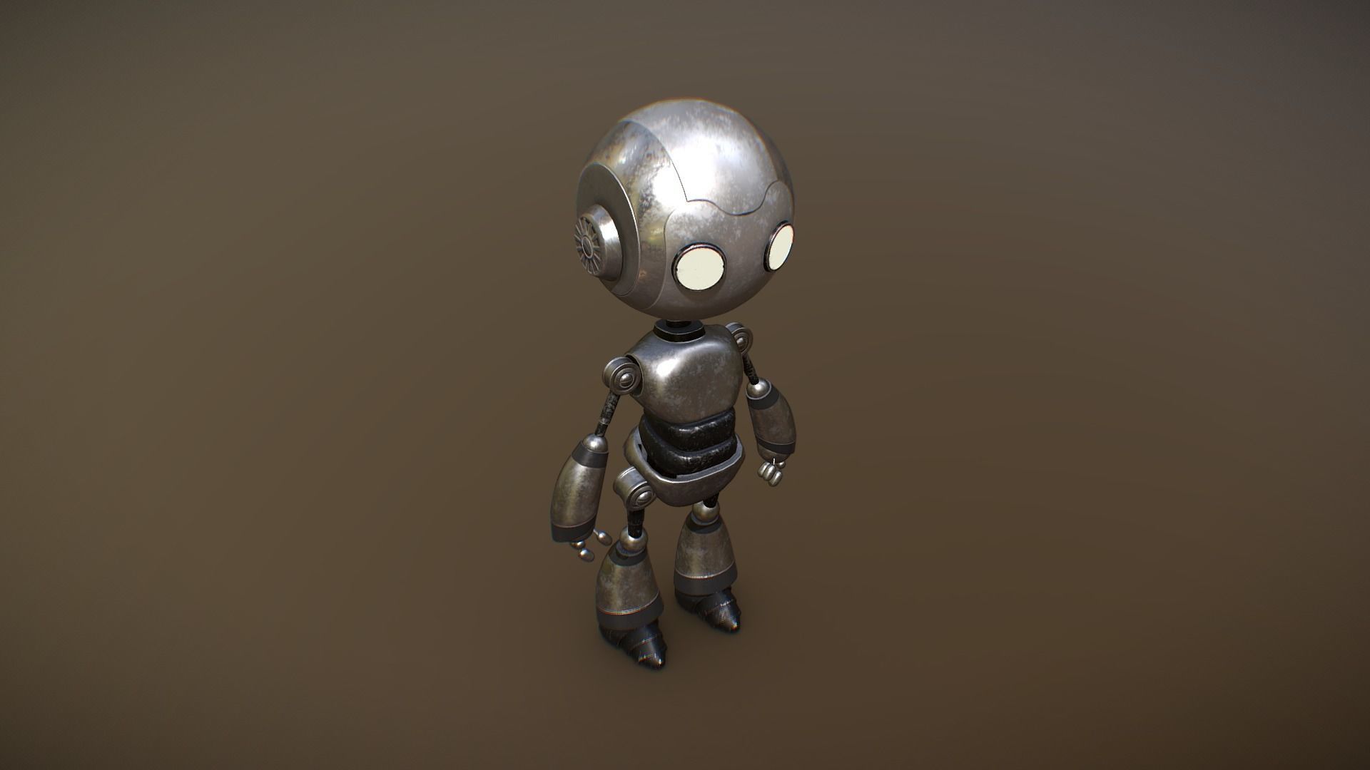 Stupid Robot Low-poly 3D model_4