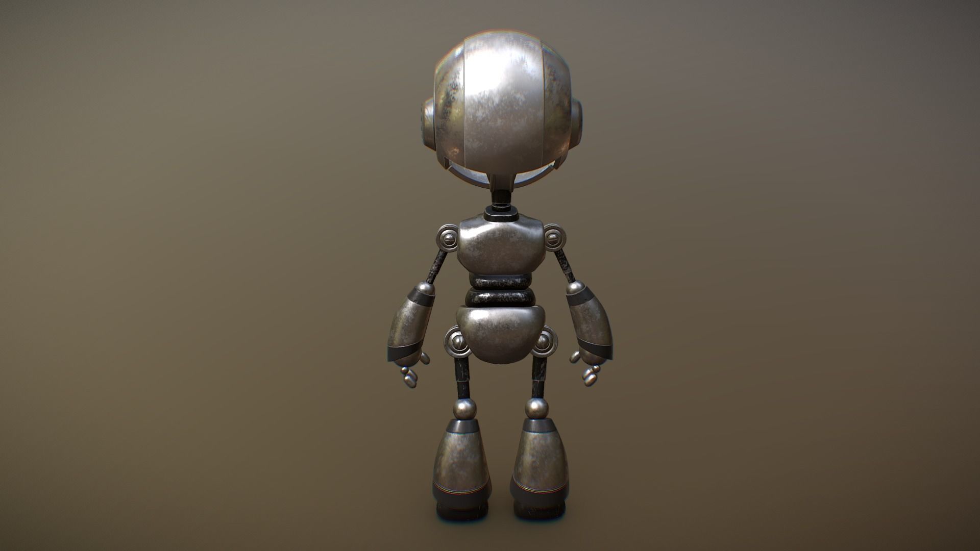 Stupid Robot Low-poly 3D model_5