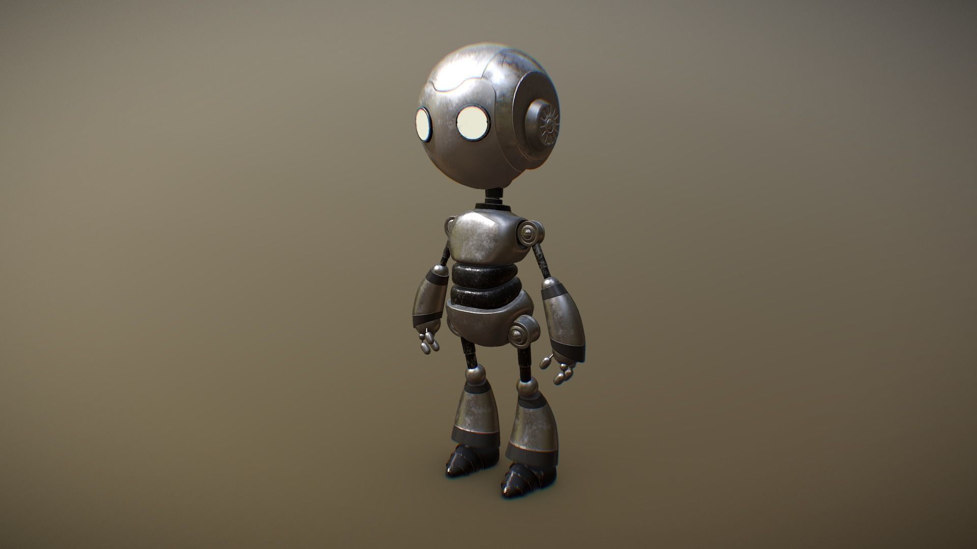 Stupid Robot Low-poly 3D model_3