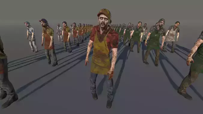 Zombie Fast Food Low-poly 3D model