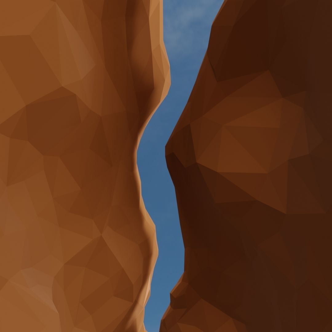 Isometric canyon walkthrough Low-poly 3D model_11