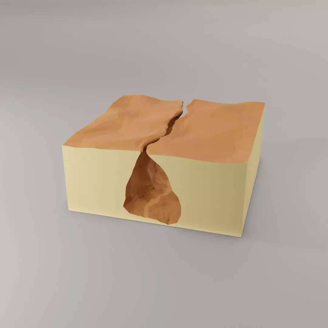 Isometric canyon walkthrough Low-poly 3D model_0