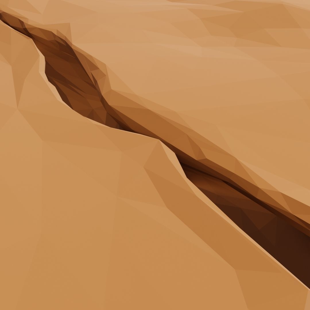 Isometric canyon walkthrough Low-poly 3D model_12