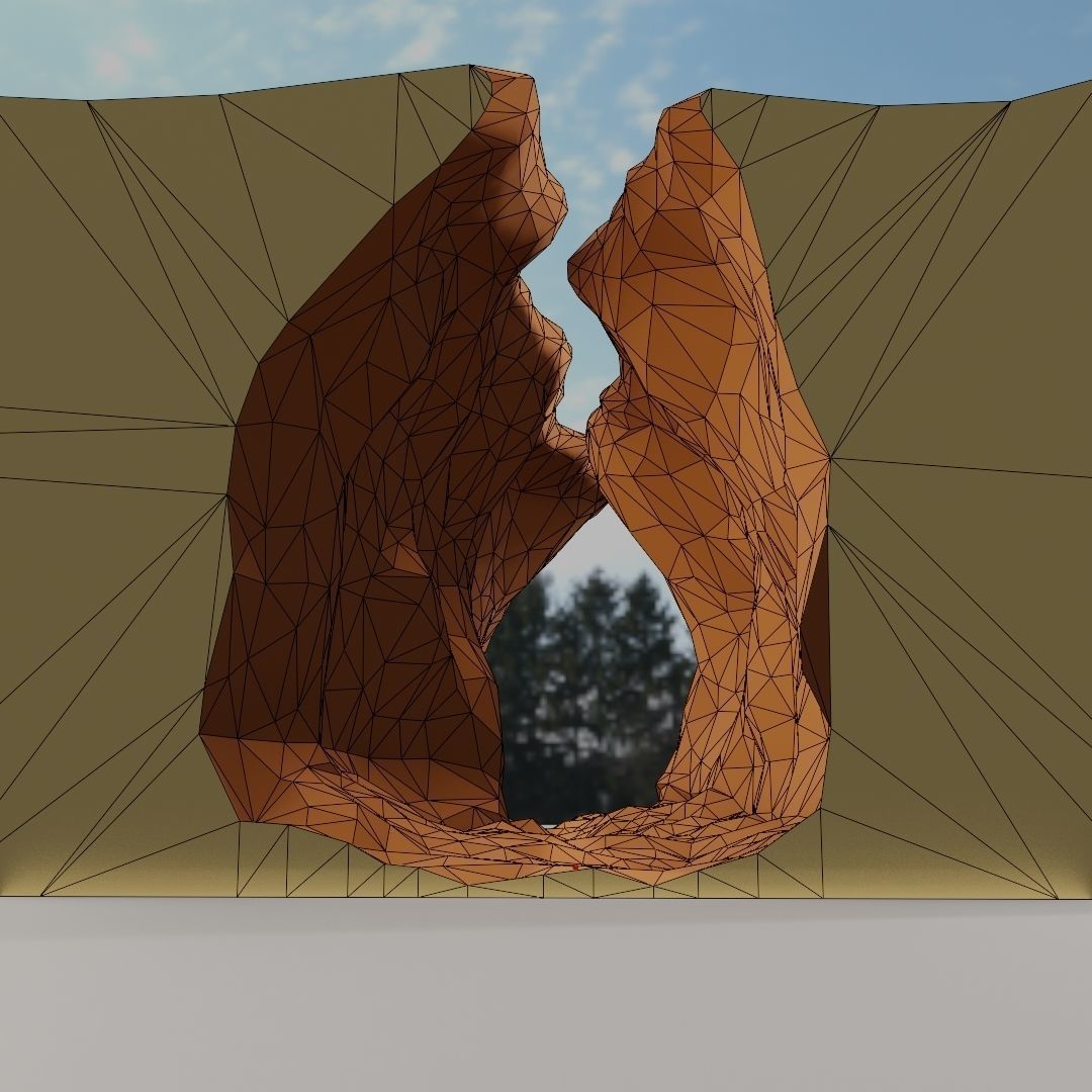 Isometric canyon walkthrough Low-poly 3D model_17