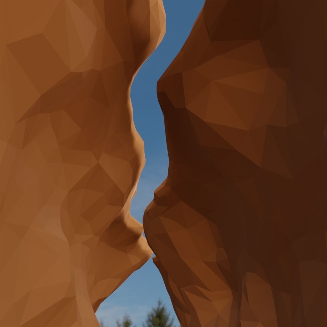 Isometric canyon walkthrough Low-poly 3D model_10