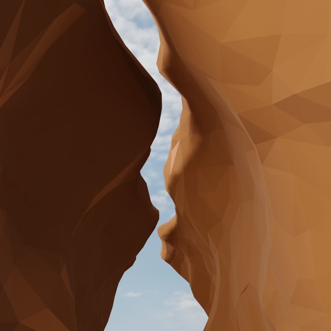 Isometric canyon walkthrough Low-poly 3D model_2