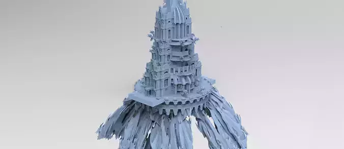 Ocean Fountain raised opal tower 3D model