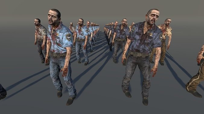 Zombie Police Male 1 Low-poly 3D model
