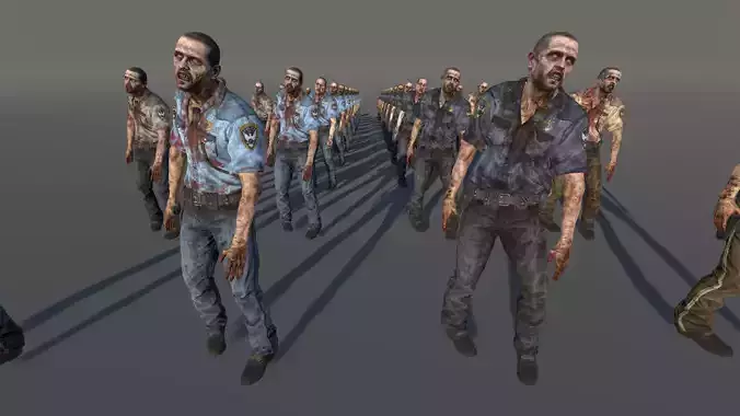 Zombie Police Male 1 Low-poly 3D model