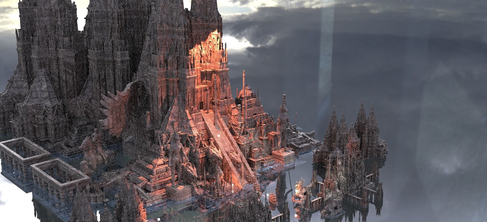 The Dark Dragon God Blood Pyramid Kit bash 3D model_1