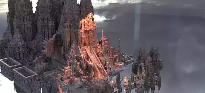 The Dark Dragon God Blood Pyramid Kit bash 3D model