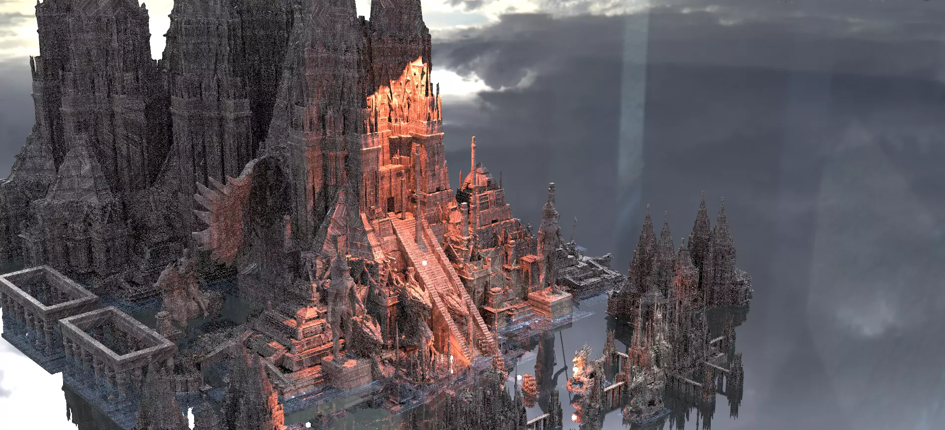 The Dark Dragon God Blood Pyramid Kit bash 3D model_0