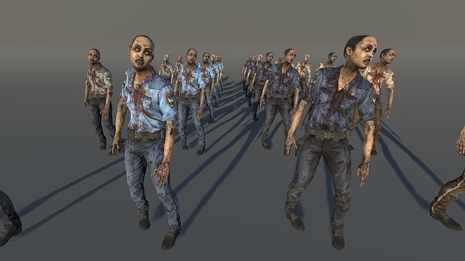 Zombie Police Female 1 Low-poly 3D model