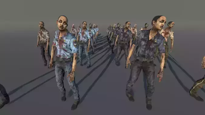 Zombie Police Female 1 Low-poly 3D model