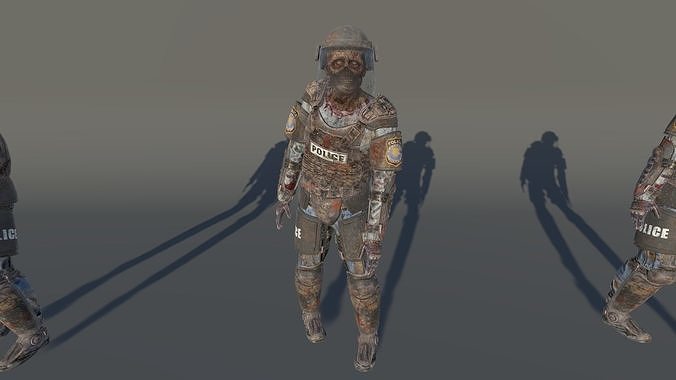 Zombie Police Male 2 Low-poly 3D model