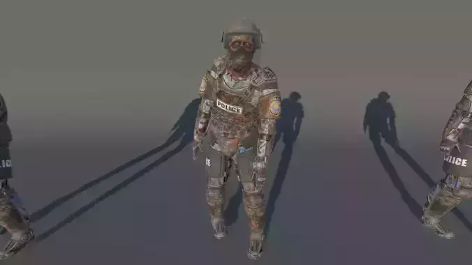 Zombie Police Male 2 Low-poly 3D model