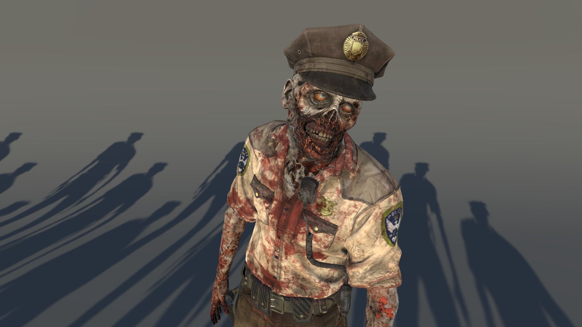 Zombie Police Male 3 Low-poly 3D model_4